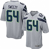 Nike Men & Women & Youth Seahawks #64 Sweezy Gray Team Color Game Jersey,baseball caps,new era cap wholesale,wholesale hats